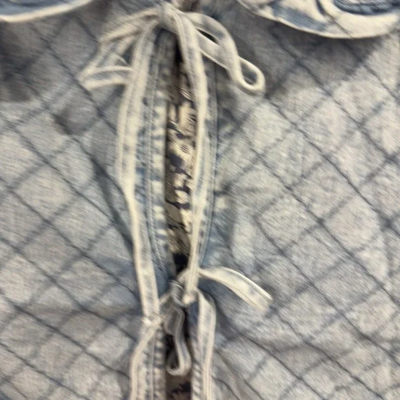 Doe & Rae Denim Look Quilted Shacket with Floral Lining | Women's M | NWOT - Picture 10 of 12